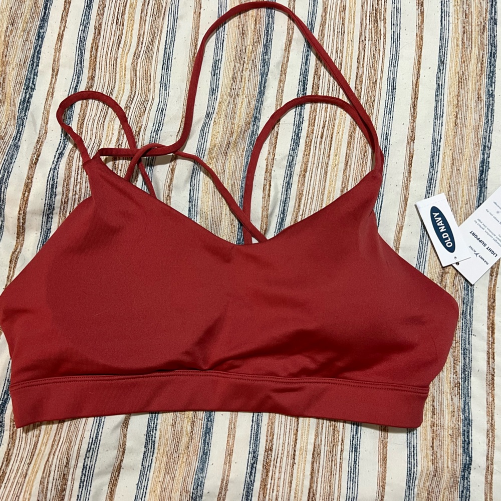 Old Navy Active Pink/Rose Go-Dry Light Support Sports Bra-Size L.